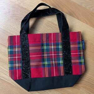 JCrew tartan plaid holiday glitter purse